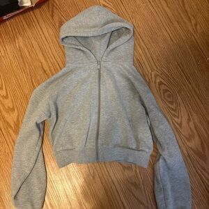 Ardene Light Gray Zip-Up Hoodie